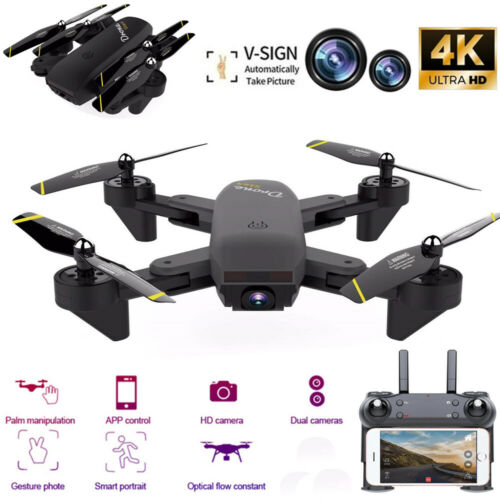 Mini Drone Selfie Wifi Fpv Dual Hd Camera Foldable Arm Rc Quadcopter Toy Us New